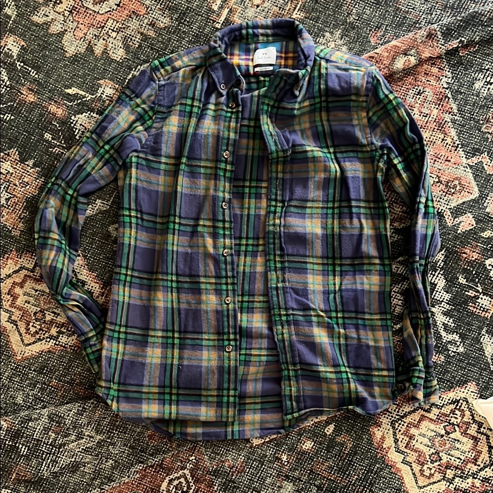 Plaid Blue and Green Men's flannel